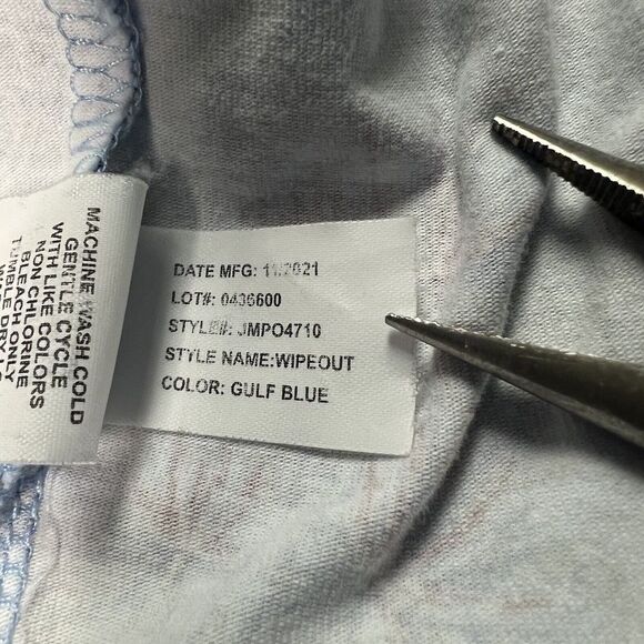 Johnny-O Hangin' Out Blue Graphic Wipeout Short Sleeve Polo Stretch Men's Size L - Picture 8 of 10